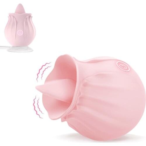 G Spot Vibrator Flower Shape Tongue Licking Nipple Clitoral Stimulation Egg Vibrators Clit Breast Massager Sex Toys for Women
