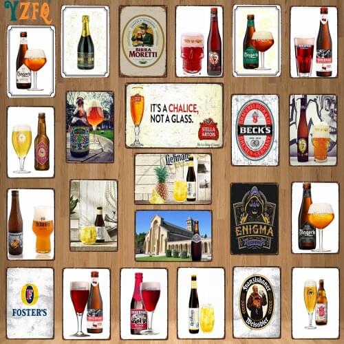 Belgian Beer Vintage Metal Metal Plates For Wall Bar Home Pub Art kitchen Coffee Decor 30X20CM DU-9024B