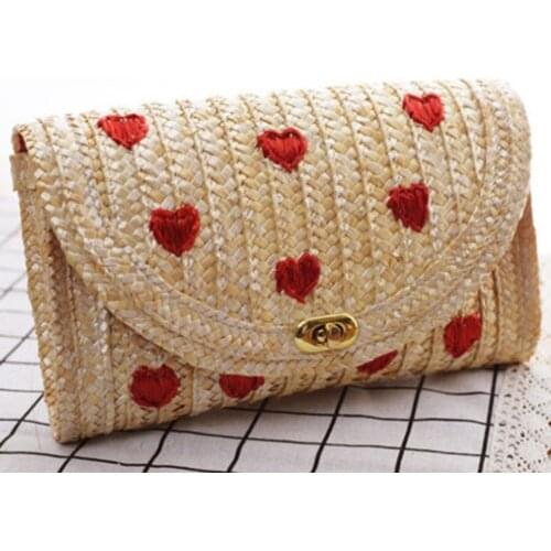 Women Beach Bag Tote Messenger Cross Body Straw Bag Fruit Small Hasp Handbag Shoulder Bags /BY