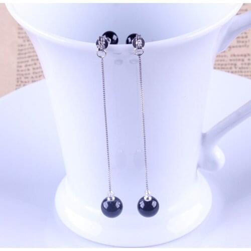 S925 Silver Earring High Quality Agate Tassel Drop Earring For Women Wedding Gift Lady Girl Fashion Jewelry