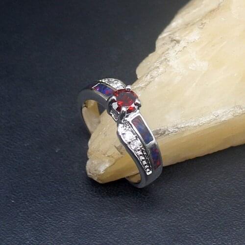 Hermosa Rare Stylish Opal Gemstone Lovely Genuine 925 Silver Band Ring Wedding Engagement Gifts for Women Size 6.5# 20214382