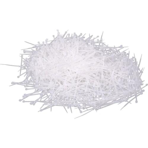 1000 Pcs White Plastic Cable Zip Tie Fasten Wrap 60mm x 2mm