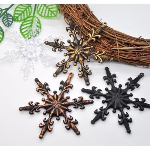 4PCS Retro Snowflake Christmas Tree Decoration Pendant Garland Pendant Making Holiday New Year Party Decoration