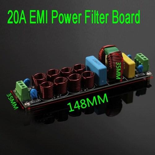 4400W 20A EMI Power Filter Purifier Filter Board Noise Suppressor AC 110V 220V For Speaker Amplifier module