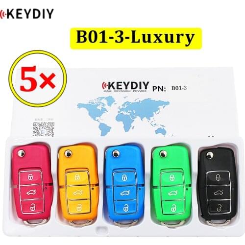 5pcs/lot KEYDIY B series B01-3 luxury black green yellow blue pink 3 button universal remote control for KD900 URG200 KD-X2