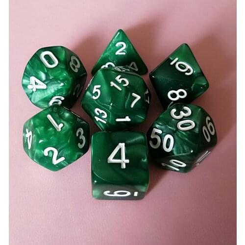 7pcs/Set Dnd dice set Pearl pattern dados rpg dice dadi dado polyhedral dice rol dobbelstenen D20 Game Dice