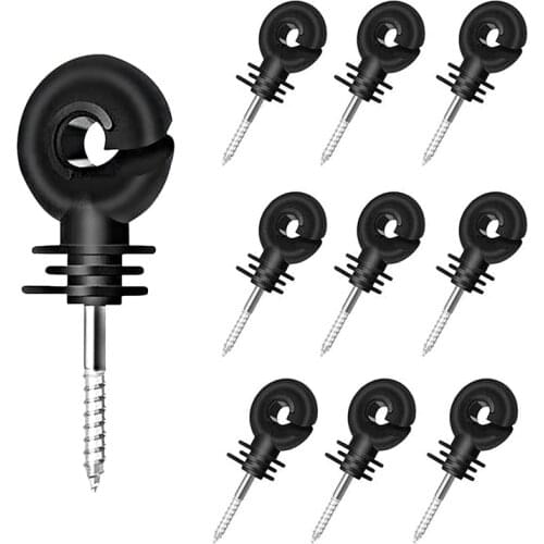 80PCS Electric Fence Insulator Fence Ring Post Wood Post Insulator Screw in Ring Insulators for Farm Animal Fencing