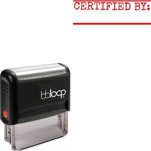 Bbloop 'CERTIFIED BY' Self-Inking Office Stamp, Rectangular Typewriter Style