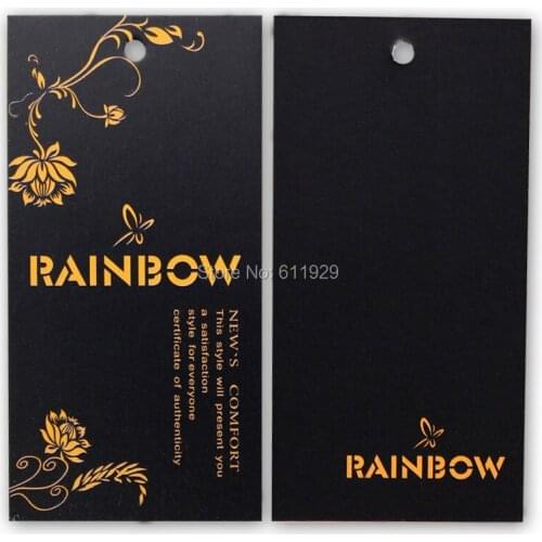 Custom clothing hang tag/clothing label/paper hang tag/garment printed tag Free Shipping +drill hole+Glue needle