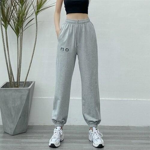 Women Thin Pants Loose Casual Joggers Sports High Elastic Fitness Slim Running Tights Sportswear Close Up Trousers Clothing