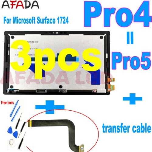 3 pcs Original For Microsoft Surface Pro 4 1724 Pro4 5 Pro5 1796 LCD Display Screen Digitizer Touch Panel Glass Assembly