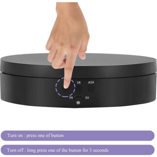 Intelligent Charging Adjustable Speed Electric Turntable 360 Degrees Rotating Display Stand For Jewellery Watch Display