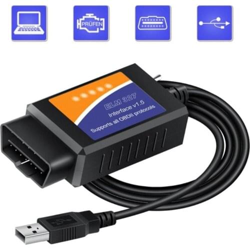 ELM327 wifi OBD2 Scanner elm 327 USB v1.5 Bluetooth Diagnostic Scanner Tool OBD Code Reader Auto Made for Forscan Automotive