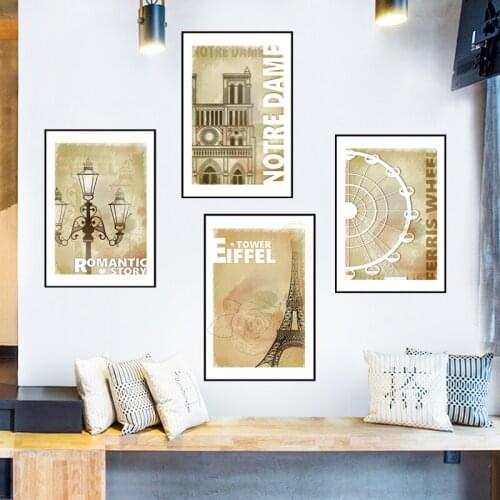 European Wall Stickers Building Tower Restaurant Poster Mural Bedroom Living Room Decoration Aesthetics Furniture Wallpaper