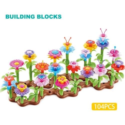 Flower Garden Building Toys - Build a Bouquet Floral Arrangement Playset Y4QA