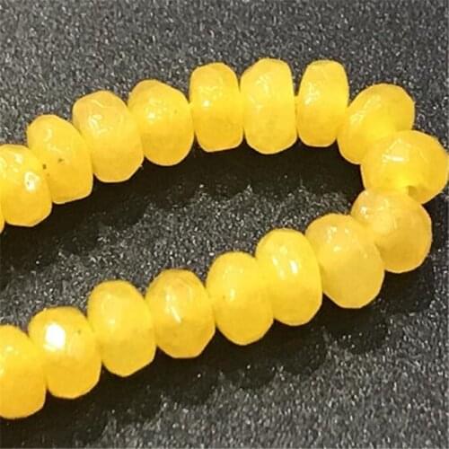 Lemon yellow natural jades stone chalcedony faceted abacus rondelle 2*4mm wholesale price women diy loose beads 15inch B580