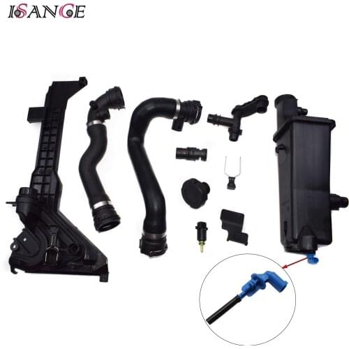 Coolant Radiator Expansion Tank Reservoir Mounting Plate Plate Thermostat Hose Sensor Kit For BMW E46 X3 X5 323 325 328 330
