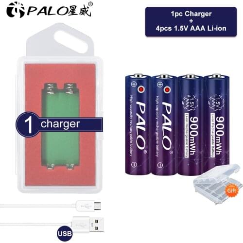 PALO AAA Battery 900mWh 1.5V Lithium-ion AAA rechargeable battery for Remote Control Toy light Batery 1.5v aaa li-ion battery