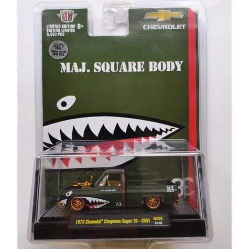 M2 Machines 1:64 1973 Chevrolet Cheyenne Super 10 flying tigers Collection Metal Die-cast Simulation Model Cars Toys