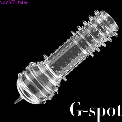 Reusable Condom Sex Toys for Men Penis Extender Penis Sleeve G-spot Stimulation Cock Rings Sex Products Particle