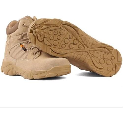 Mens Military Tactical Boots High Quality Waterproof Non-Slip Outdoor Travel Shoes Black Sneakers for Men Hiking Shoes