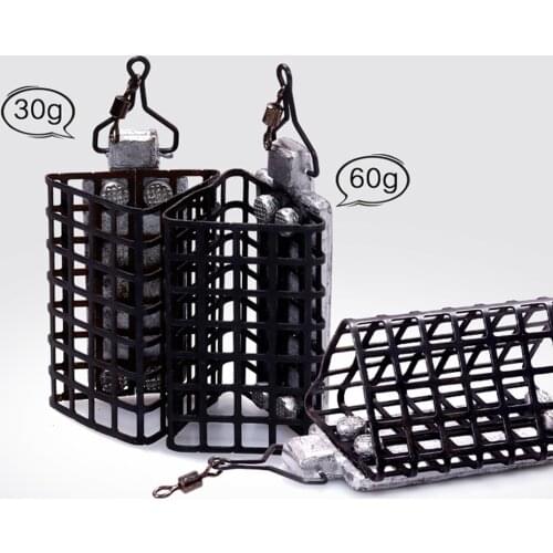 5Pcs 30g/60g Set Metal Triangle Fishing Feeder Sinker Fishing Bait Basket Cage Fishing Tackle Lure Fishing Accessories X398G