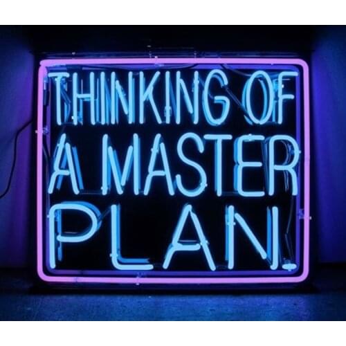 Neon Sign For Thinking of a Master Plan real glass Tube Commercial club Lamps resterant light custom DESIGN Impact Attract light