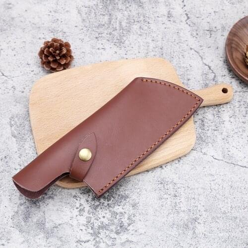 Knife Sheath 7.5 inch Universal Square Head Knife Leather Sheath Storage Knife Blade Guard Protective Cover Outdoor Kitchen Tool