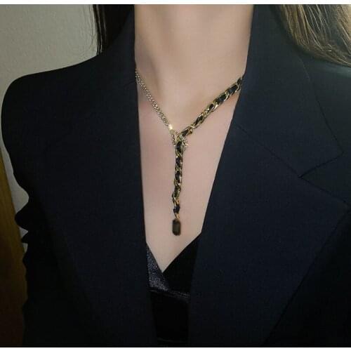 Punk Gothic Chunky Necklace Collares Statement Hip Hop Rock Long Chain Necklaces Set Jewelry