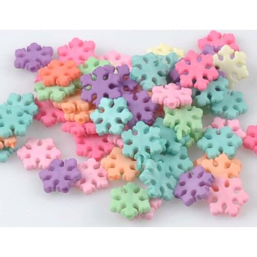 Mixed Candy Color Acrylic snowflake spacer Beads For Jewelry making DIY 100pcs 11.5mm YKL0559X
