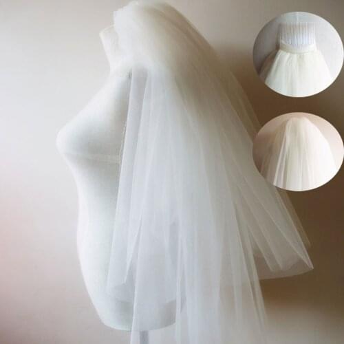 Wedding Accessories Short Simple Puffy Wedding Veil White Ivory Two Layer Bridal Veils With Comb Cheap Women Veils