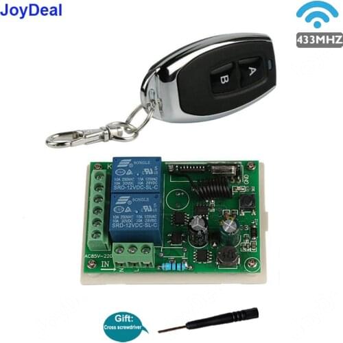 433Mhz Universal Wireless Remote Control Switch AC 220V 110V 120V 2CH Relay Receiver Module and RF 433 Mhz Led Light Transmitter