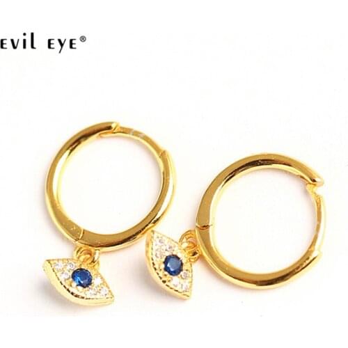 EVIL EYE Hanging Drop Earrings Gold Silver Color Turkish Eye Charm Dangle Earrings Fashion Jewelry for Women Ladies Girls LE235