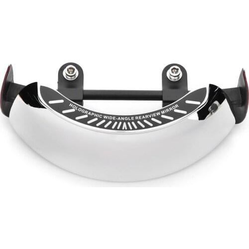 Motorcycle Rear View Mirror Chromed 180 Ultra Wide Angle Central Windscreen Mount Universal
