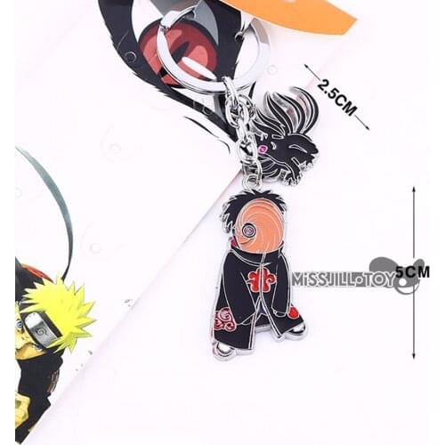 1/5pcs Fashion jewelry pendant Ninja Uchiha Obito figure doll metal Keychain Keyring pendant for Men women kids Good GIFT
