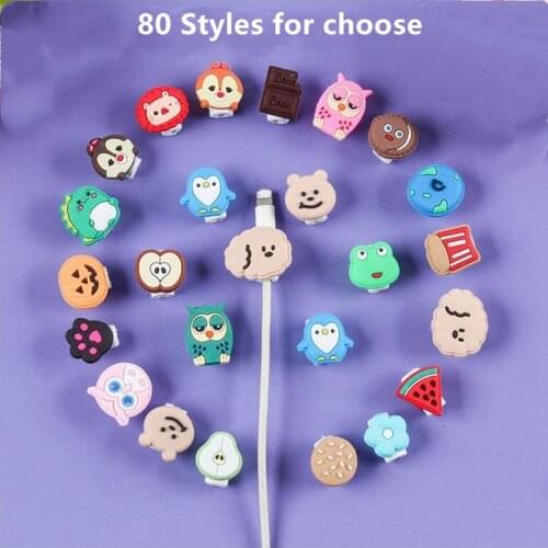 100Pcs Cartoon Cable Protector Usb Charger Cable Saver for iPhone 4 5s 6s Plus X 8 7 Plus for iPad Cable Charger Wire Protector