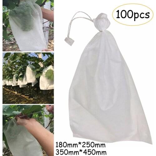 100Pcs Garden Plant Protecting Bag Fruit Vegetables Antifreeze Warm Cover Protect Mesh Bag Against Insect Bird Pest