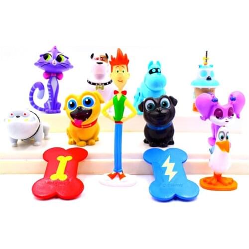 12pcs/set 3-7cm Puppy Friends Model for Puppet Dog Pals Cake Decorations Kids Toys PVC Action Figures Model Christmas Toys