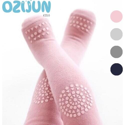 2020 Anti-slip Knee Baby Girl Boy Spring Autumn Cotton No-Bone Soft Pantyhose Solid Color Kids Stockings 0-2Y/2-4Y