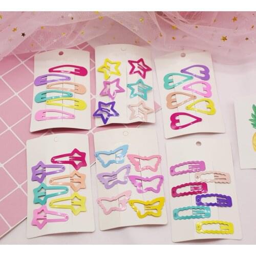 6/12pcs Snap Hair Clips for Hair Clip Pins BB Hairpin Color Metal Barrettes Baby Children Women Girls Hair Styling Accessories