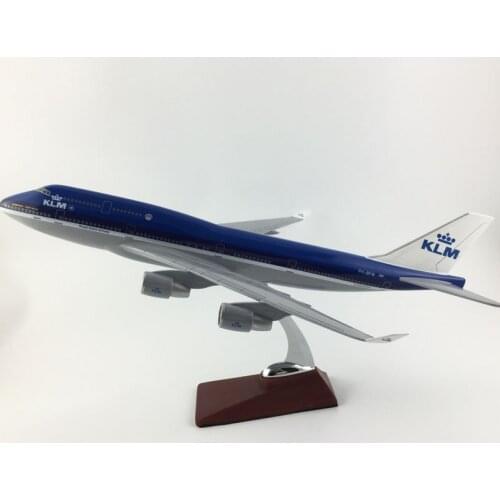 FREE SHIPPING 45-47CM 747 KLM METAL BASE AND RESIN MODEL PLANE AIRCRAFT MODEL TOY AIRPLANE BIRTHDAY GIFT