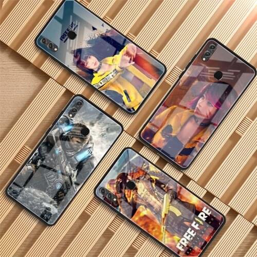 Free Fire Luxury Tempered Glass Phone Case Cover For Huawei P20 P30 P40 Lite PRO Mate 20 30 Lite Pro