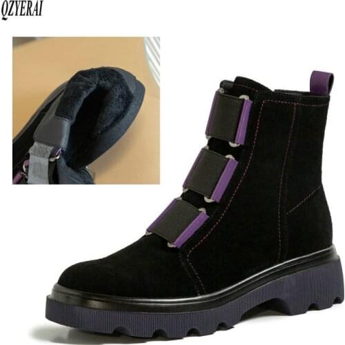 2020 New Winter British Style Martin boots platform motorcycle boots for women Genuine leather Ankle boots go with everything