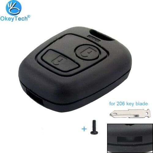 OkeyTech 2 Button Remote Car Key Fob Case Cover Fob for Peugeot 206 307 407 for Citroen c1 c3 Replacement Shell No Include Blade