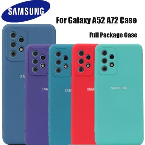 Samsung Galaxy A52 5G 4G Case Silky Silicone Cover Soft-Touch Back Protective Housing Original Liquid Silicone For A72 4G 5G
