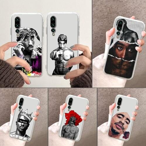 Rapper 2pac Phone Case Transparent For Huawei P Mate P10 P20 P30 P40 10 20 Smart Z Pro Lite 2019 transparent 3D shell soft