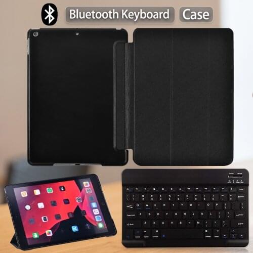 Case for IPad 8th Gen 10.2 Inch 2020 7th Gen 2019 Flip Trifold Stand Leather Full Smart Auto Wake Cover Case+ Bluetooth Keyboard
