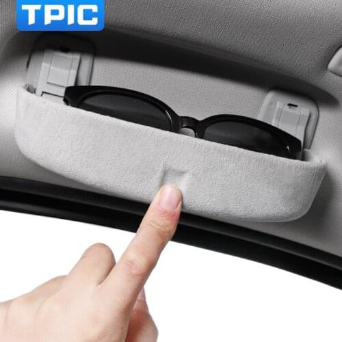 TPIC Alcantara Car Glasses Case Box Sunglasses Storage Box Sun Visor Holder Universal For BMW F30 F34 F20 E90 G20 G28 E46 X1 X2