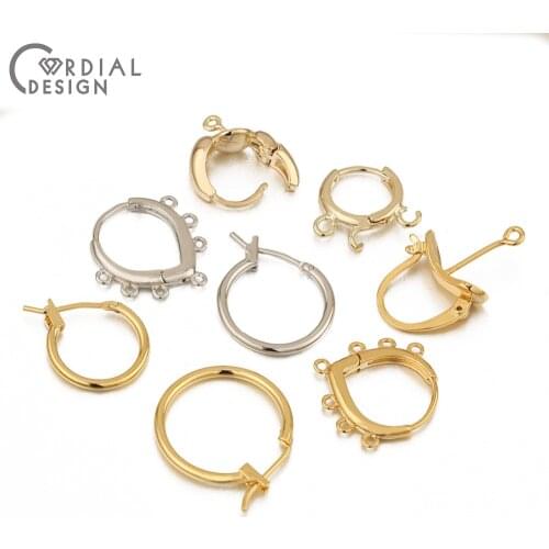 Cordial Design 50Pcs Earring Hooks/DIY Making/Hand Made/Earrings Accessories/Genuine Gold Plating/Jewelry Findings & Components