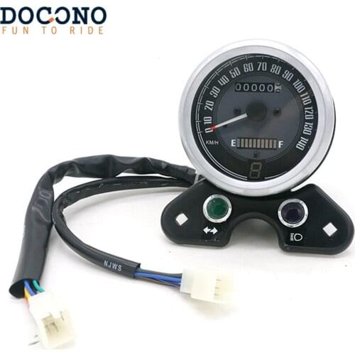 For Honda CG125 Cafe Racer Motorcycle Retro Odometer Speedometer Oil Gauge LED Signal Light Odometer Gear Display USB Charger